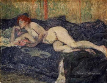 couché Nu 1897 Toulouse Lautrec Henri de Peinture à l'huile